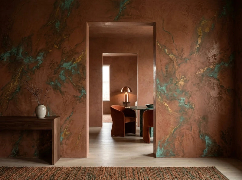 ANDALOSSIA ecologische verf met Venetiaanse stucco en Tadelakt look voor een luxe gemarmerde wandafwerking