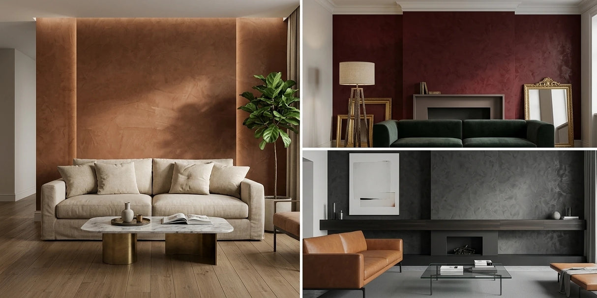 ANDALOSSIA ecologische verf met Venetiaanse stucco en Tadelakt look voor een luxe gemarmerde wandafwerking