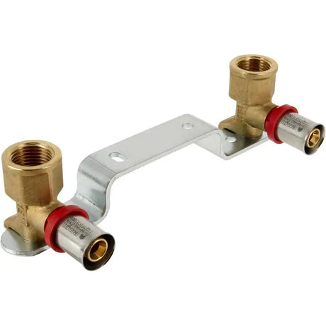 BONFIX Alu-pers messing geminibeugel 16 x 1/2 inch met 150 mm hartafstand voor stabiele kraanmontage.