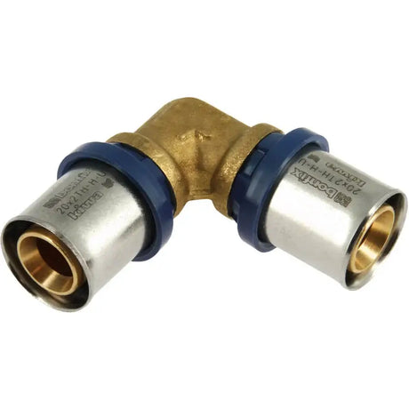 BONFIX Alu-pers messing perskoppeling knie 20 x 20 mm haakse bocht voor meerlagenbuis.