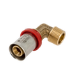 Bonfix Alu-pers kniekoppeling buitendraad 3/8" x 16 mm, geschikt voor meerlagenbuis.