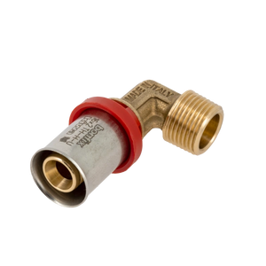 Bonfix Alu-pers kniekoppeling buitendraad 3/8" x 16 mm, geschikt voor meerlagenbuis.