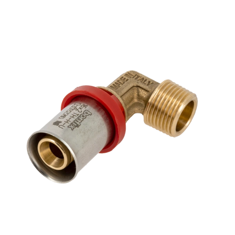 Bonfix Alu-pers kniekoppeling buitendraad 3/8" x 16 mm, geschikt voor meerlagenbuis.