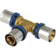 BONFIX Alu-pers messing perskoppeling T-stuk 20 x 20 x 20 mm met RVS pershuls en LBP-functie.