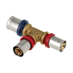 BONFIX Alu-pers messing perskoppeling T-stuk verlopend 20 x 16 x 16 mm voor meerlagenbuis.