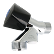BONFIX beluchterkraan met zwarte knop zonder terugslagklep, uitgevoerd in gepolijst chroom.