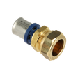 BONFIX rechte verloopkoppeling 15mm knel naar 20mm alu-pers met TH, H en U persprofiel.
