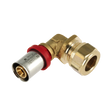 Bonfix kniekoppeling 15mm knel x 16mm alu-pers voor overgang naar meerlagenbuis.