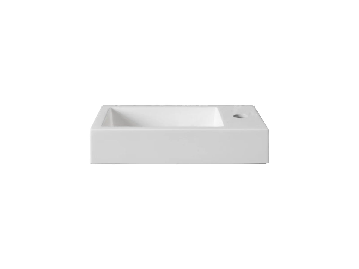 ALONI Fontein 40 x 22,5 cm Kunstmarmer Kraangat Links of Rechts Glanzend Wit, Mat Wit of Mat Zwart