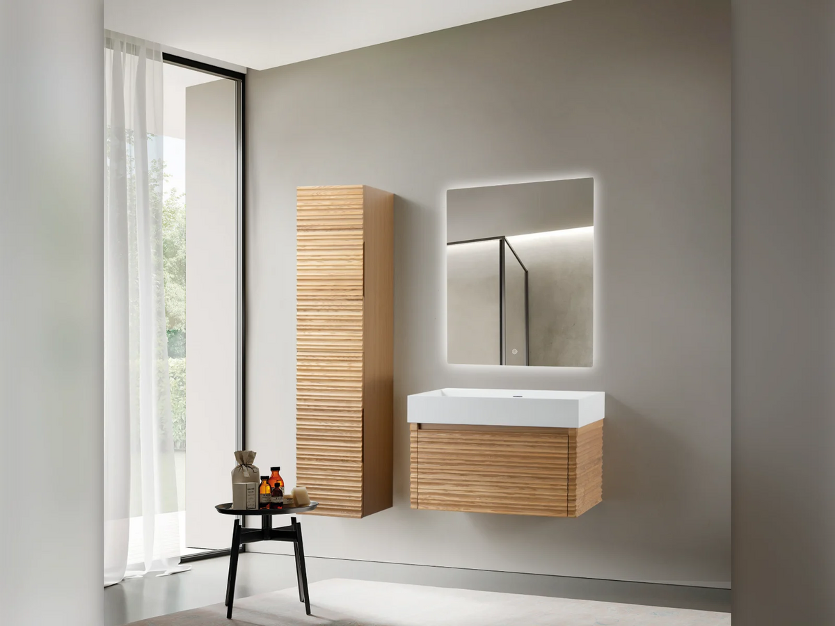 ALONI Wonda Square Wastafel 80 cm of 120 cm Dubbel Kunstmarmer Mat Wit Zonder Kraangat - foto 5