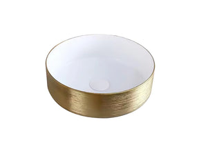ALONI Turo Opbouw Waskom met Reliëf 36 cm Keramiek Goud, Koper, Zilver of Zwart