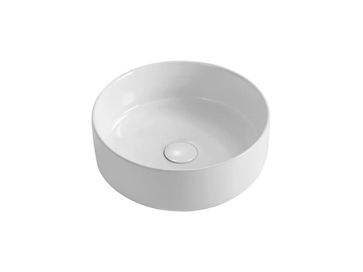 ALONI Fira Opbouw Waskom Rond 36 cm Keramiek Inclusief Click Waste 3 Kleuren