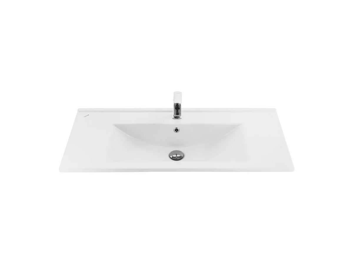 Creavit SU Keramische Wastafel 60, 80 of 100 cm 1 Kraangat Overloop Glanzend Wit - foto 3