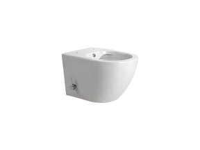 Darlo Hangtoilet met Bidetfunctie Randloos Compact 49 cm Glanzend Wit Zonder Zitting