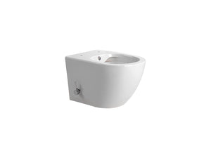 Darlo Hangtoilet met Bidetfunctie Randloos Compact 49 cm Glanzend Wit Zonder Zitting