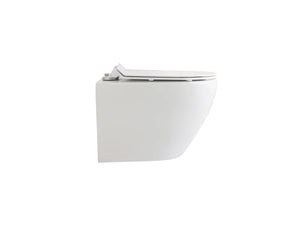 ALONI Eco Hangtoilet Randloos Compact 49 cm Inclusief Softclose Zitting Glanzend Wit - foto 2