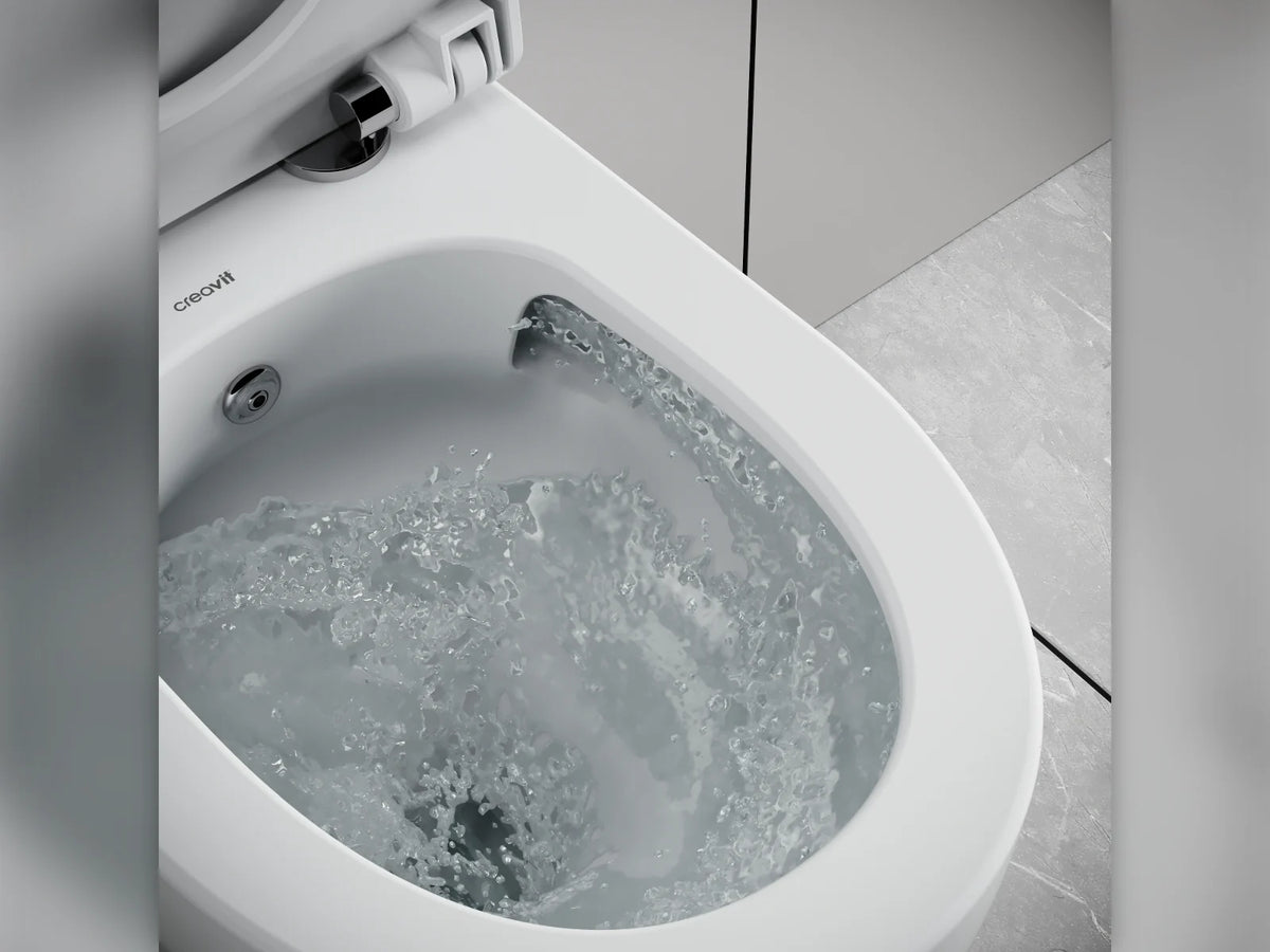 Creavit Ness Hangtoilet met Bidetsproeier 360° Flush Randloos Glanzend Wit - foto 2