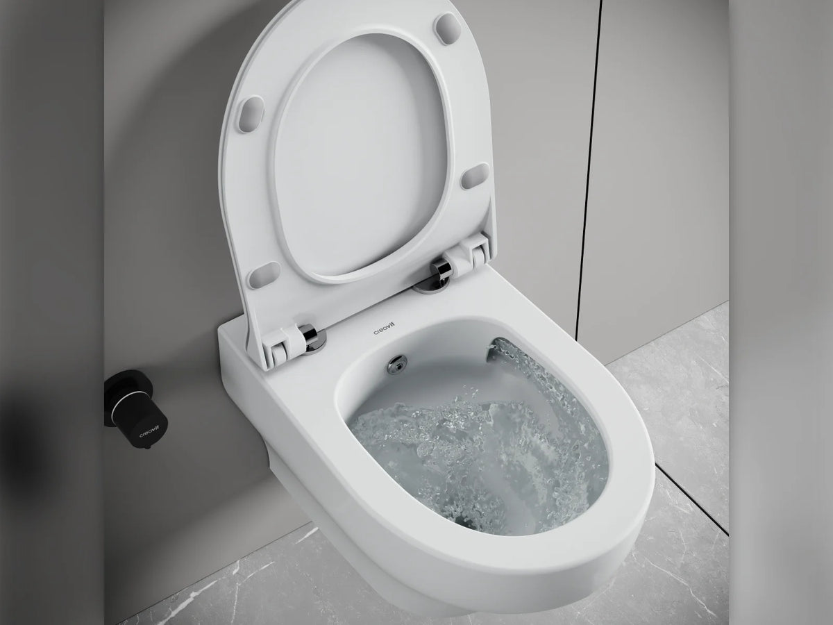 Creavit Ness Hangtoilet met Bidetsproeier 360° Flush Randloos Glanzend Wit - foto 3