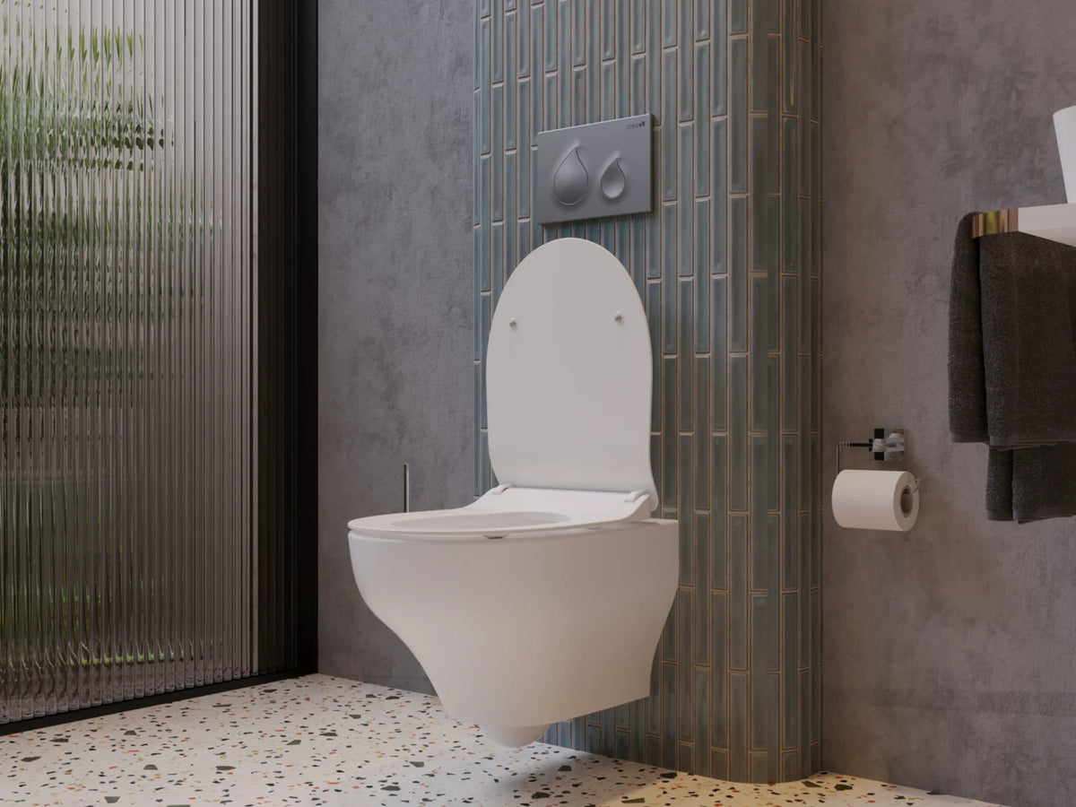 Creavit Ness Hangtoilet met Bidetsproeier 360° Flush Randloos Glanzend Wit - foto 5