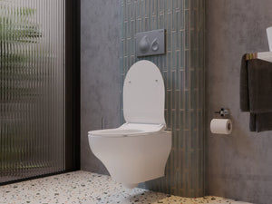 Creavit Ness Hangtoilet met Bidetsproeier 360° Flush Randloos Glanzend Wit - foto 5