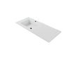 ALONI Wonda Square Slim Wastafel 120 cm Wasbak Links Kunstmarmer Mat Wit