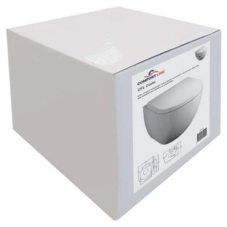 Detail van de randloze rimless spoeltechniek in de pot van het Comfort Line Corto wandcloset