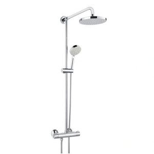 Comfort Line Lola compleet douchesysteem met regendouche, handdouche en thermostaatkraan in chroom.