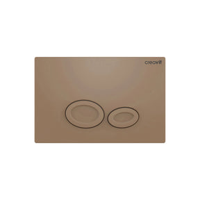 Creavit rechthoekig bedieningspaneel mat cappuccino met twee spoelknoppen voor inbouwreservoir.