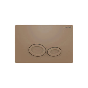 Creavit rechthoekig bedieningspaneel mat cappuccino met twee spoelknoppen voor inbouwreservoir.