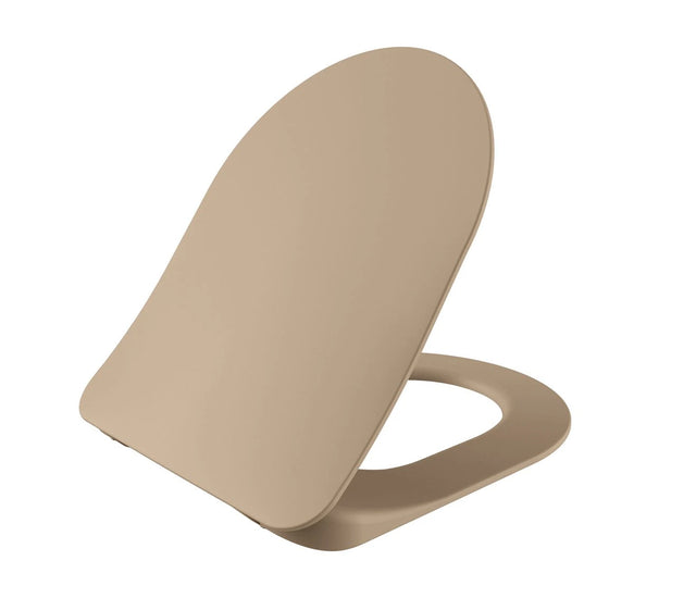 wc-zitting mat cappuccino creavit duck d-model soft close quick release duroplast rvs scharnieren