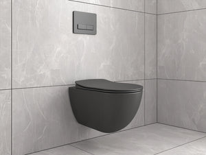 hangtoilet mat antraciet creavit free randloos rvs bidetsproeier 51cm exclusief zitting bouwshop utrecht