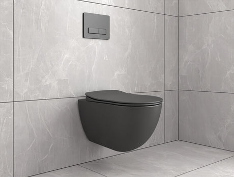 hangtoilet mat antraciet creavit free randloos rvs bidetsproeier 51cm exclusief zitting bouwshop utrecht