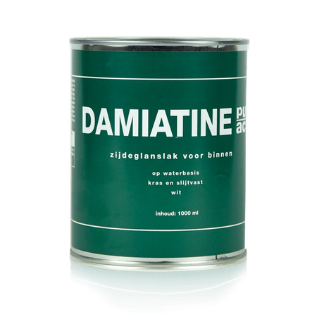 Blik Damiatine kras- en slijtvaste zijdeglanslak op waterbasis in het wit voor binnen