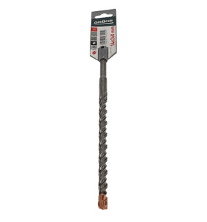 Gröne SDS-Plus betonboor 14mm met 4-snijkanten en 4-voudige spiraal voor stofafvoer.