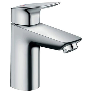 Hansgrohe Logis 100 Coolstart wastafelmengkraan in chroom zonder afvoerplug.