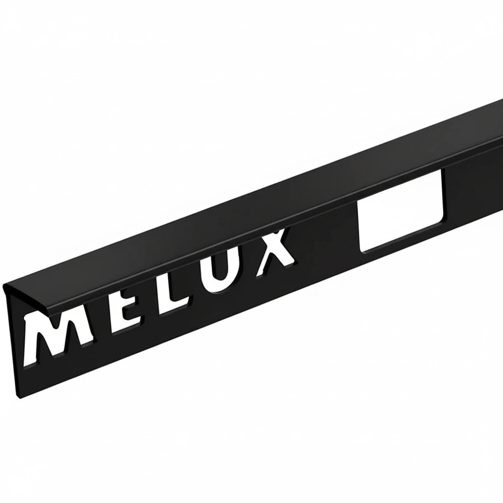 Homelux geborsteld zwart aluminium afsluitprofiel recht model voor tegels tot 11mm dikte.