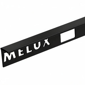 Homelux geborsteld zwart aluminium afsluitprofiel recht model voor tegels tot 11mm dikte.