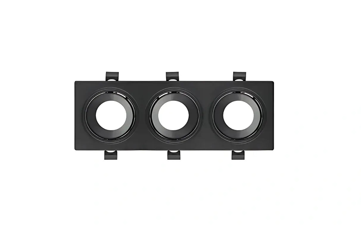 Horoz Electric Azelya-4 rechthoekige 4-voudige inbouwspots in de kleurvarianten wit-wit en zwart-zwart.