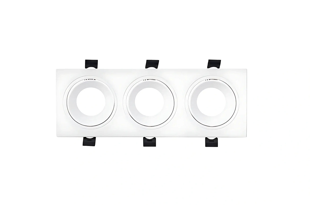Horoz Electric Azelya-4 rechthoekige 4-voudige inbouwspots in de kleurvarianten wit-wit en zwart-zwart.