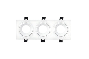 Horoz Electric Azelya-4 rechthoekige 4-voudige inbouwspots in de kleurvarianten wit-wit en zwart-zwart.