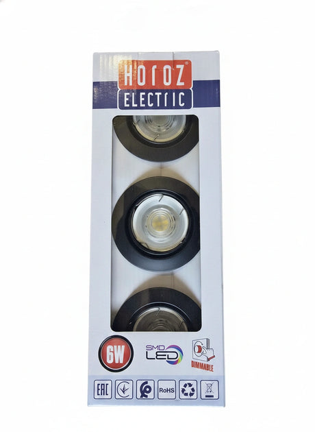 Set Inbouwspots – 3× MR16 – 6W – Dimbaar - Zwart