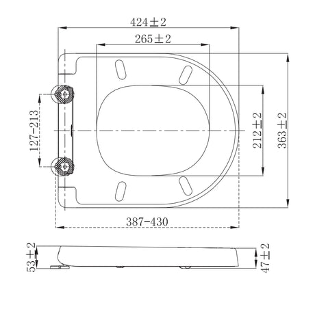 Aloni Premium WC-zitting – D-model Soft Close & Quick Release