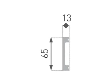 Zijaanzicht van de Intero HD1 architraaf strip 120 mm breed en 15 mm dik