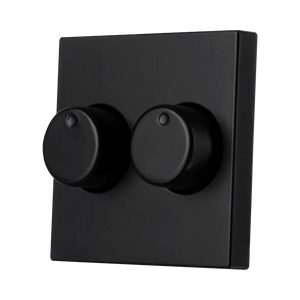 ION Industries centraalplaat met 2 dimmerknoppen Mat Zwart RAL 9017