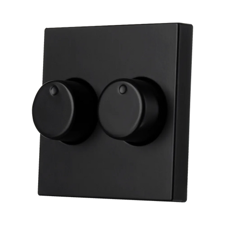 ION Industries centraalplaat met 2 dimmerknoppen Mat Zwart RAL 9017