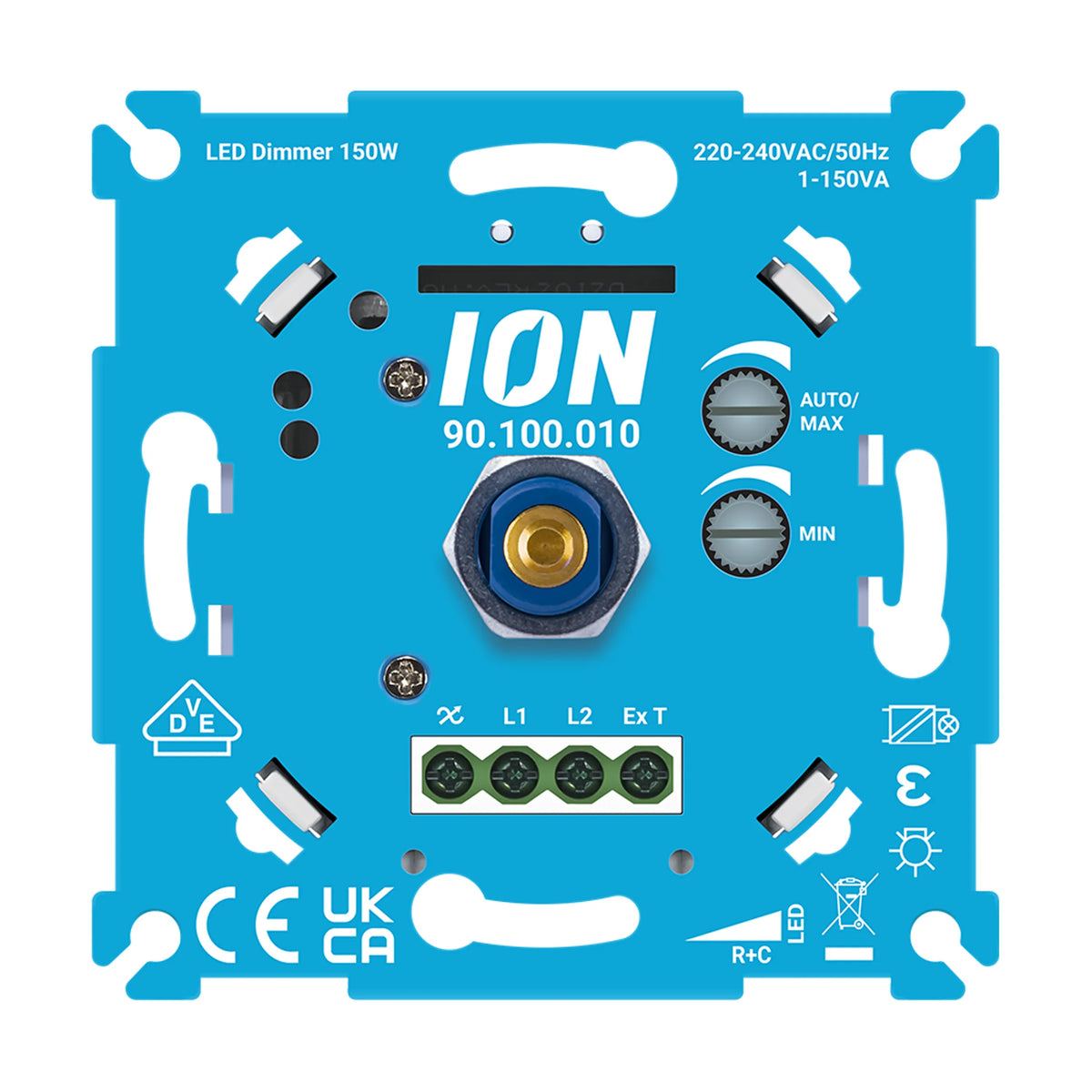 ION Industries LED Dimmer 150W inbouw dimmer 0,3–150 watt zonder nuldraad