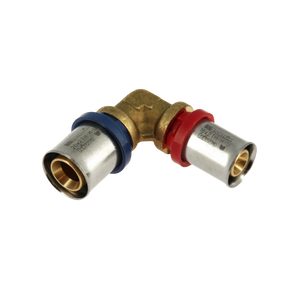 BONFIX 90 graden kniekoppeling verlopend van 20mm naar 16mm alu-pers meerlagenbuis.