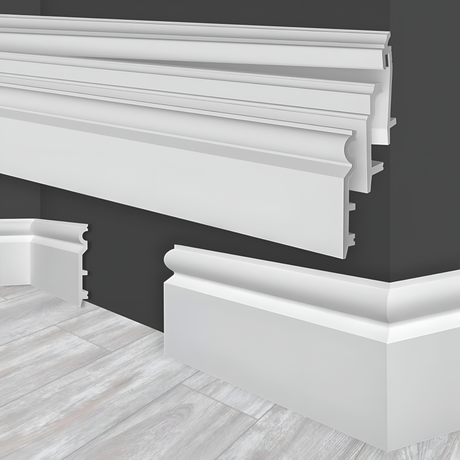 Kunststof overzetplint HF2 – Overschilderbare vloerplint voor een naadloze afwerking tussen vloer en wand. Geschikt voor renovaties en nieuwe bouw. Makkelijk te monteren en aan te passen.