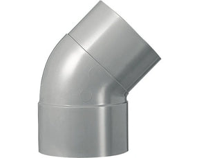 MARTENS dikwandige PVC bocht 45 graden met 1x lijmverbinding, diameter 110 mm in grijs.