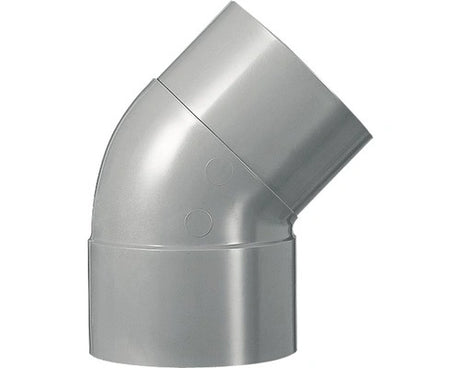 MARTENS dikwandige PVC bocht 45 graden met 1x lijmverbinding, diameter 110 mm in grijs.